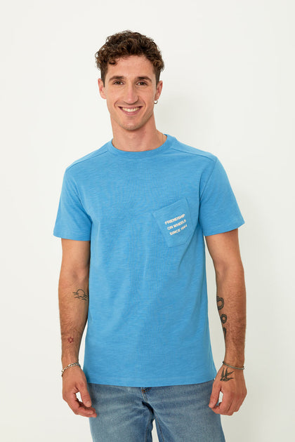 Friends pocket T-shirt (light blue)