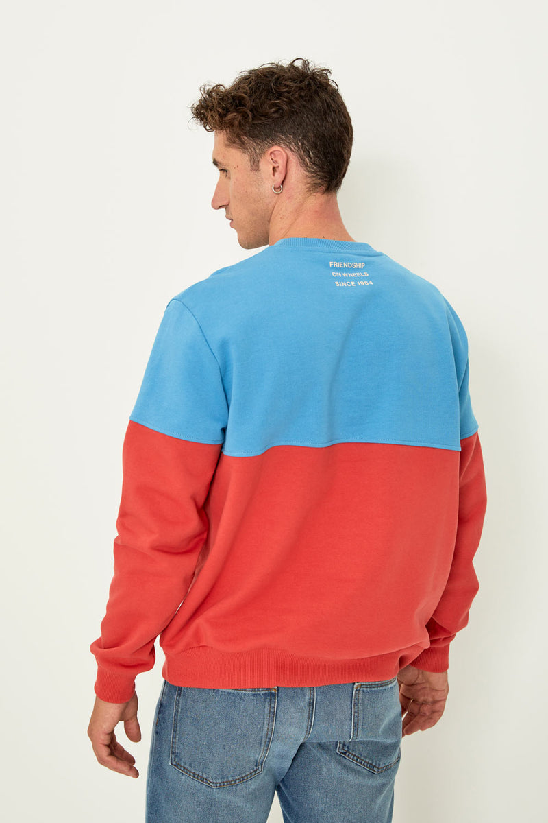 Colour-block sweatshirt (light blue)