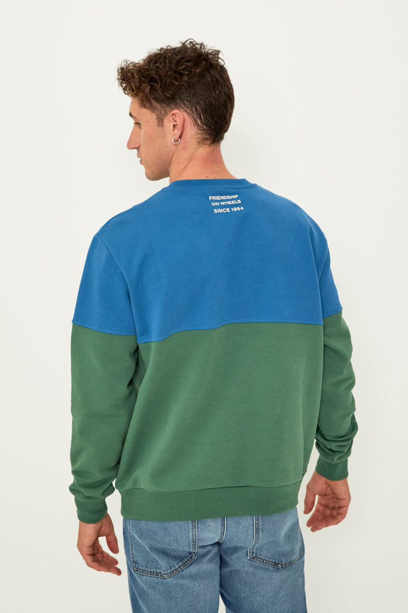 Colour-block sweatshirt (Blue)