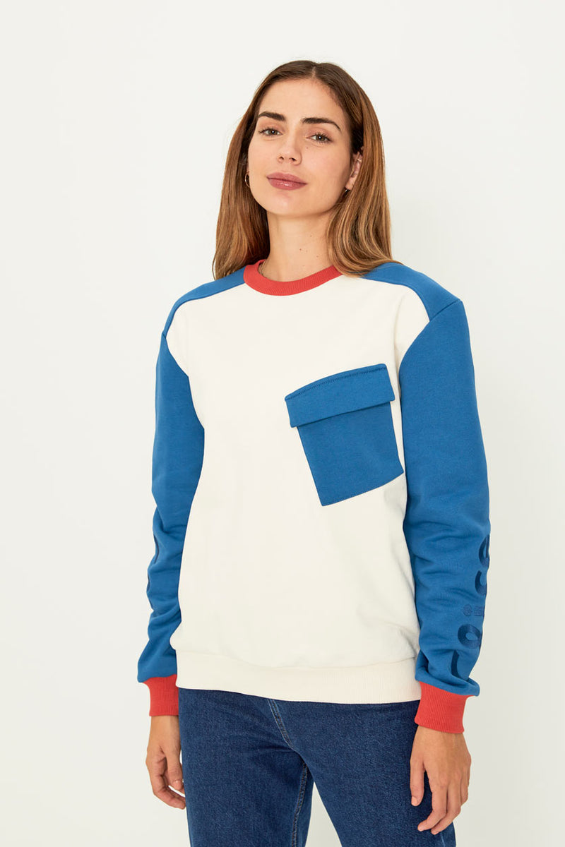 Slant pocket sweatshirt (Blue)