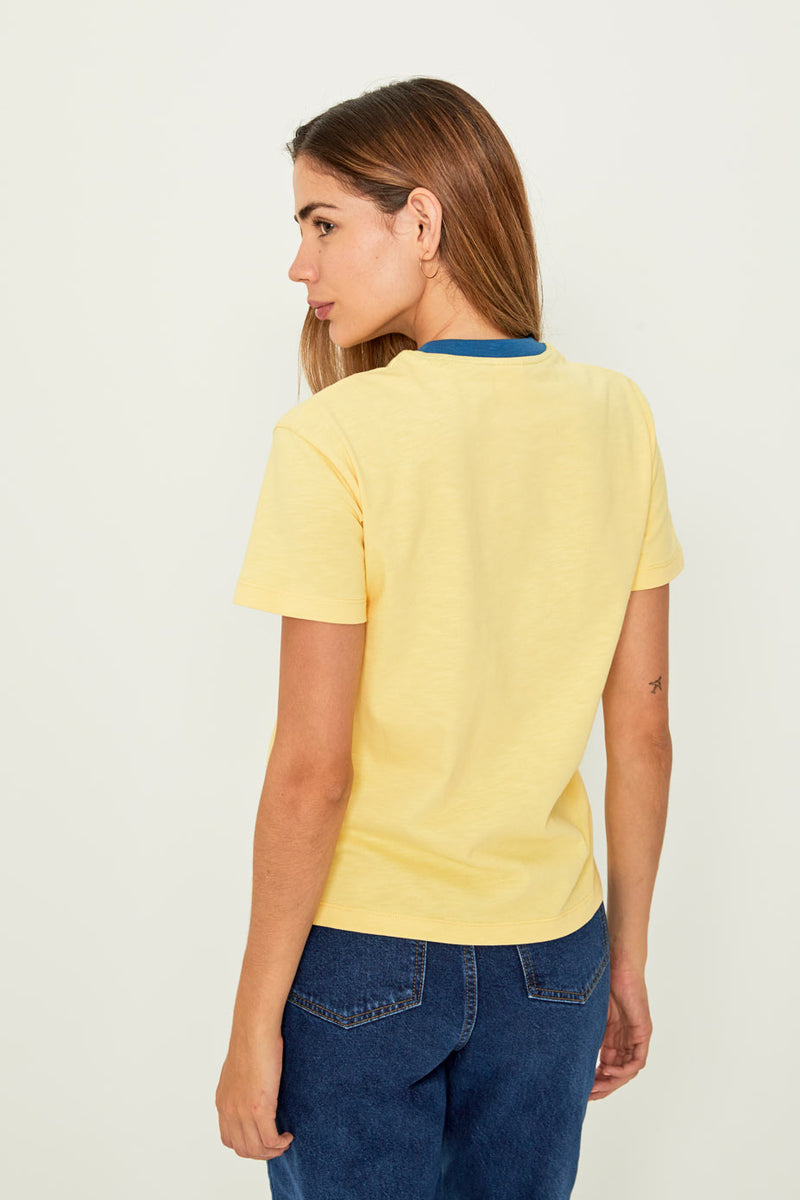 Women's vintage logo T-shirt (Yellow)