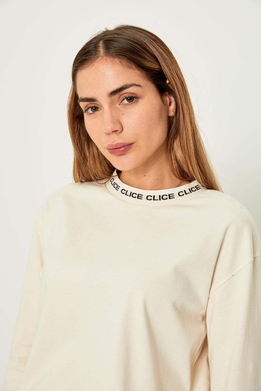 Women's collared T-shirt (Off White)