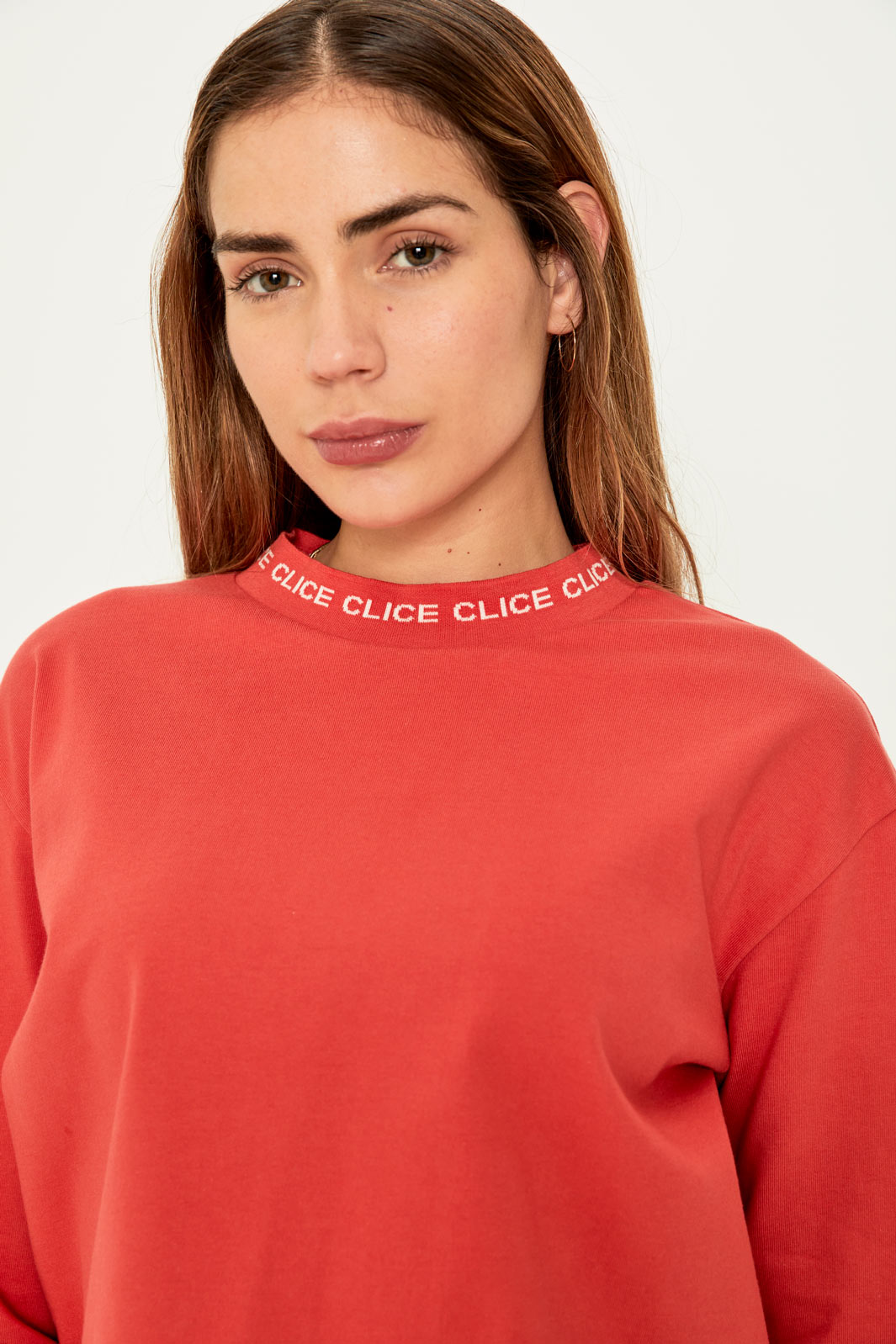 Women's collared T-shirt (Red)