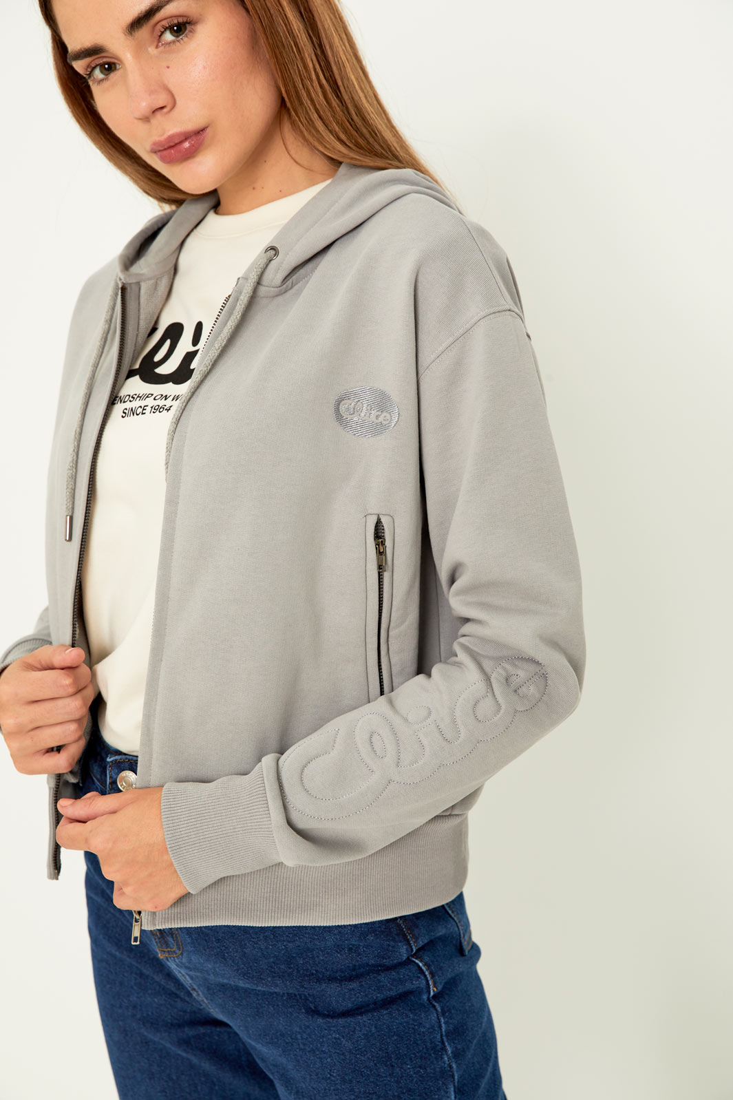 Women's hooded sweatshirt (Grey)